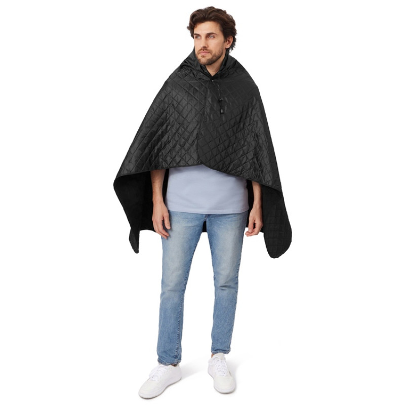Пончо Cappy с капюшоном на липучке в мешке, черный