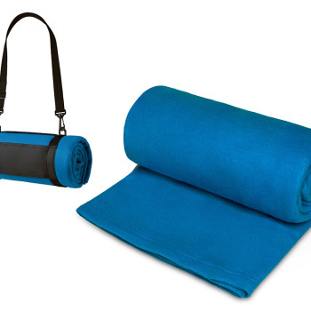 Плед «Нежность» с плечевым ремнем, синий