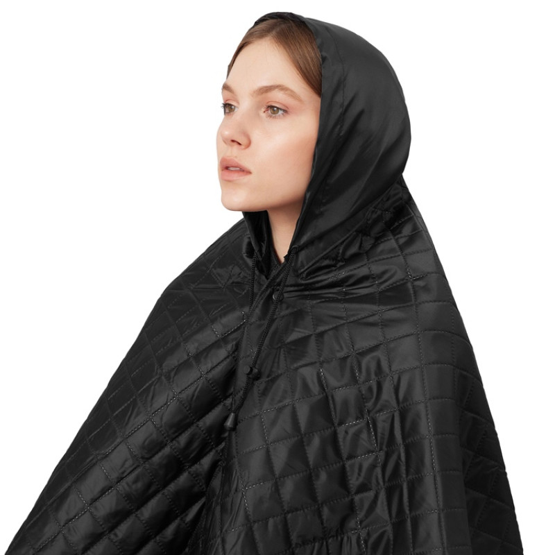 Пончо Cappy с капюшоном на липучке в мешке, черный