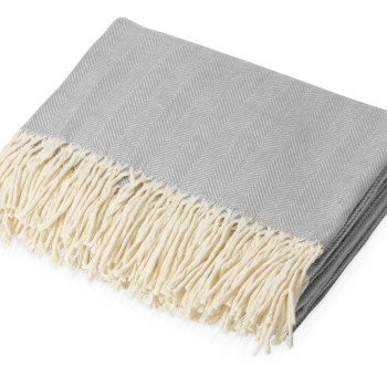 Плед "Ёлочка" 150х180 см. ПРЕМИУМ (серый однотонное) (Р)