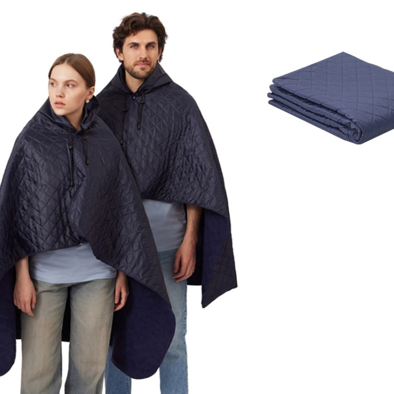 Пончо Cappy с капюшоном на липучке в мешке, темно-синий