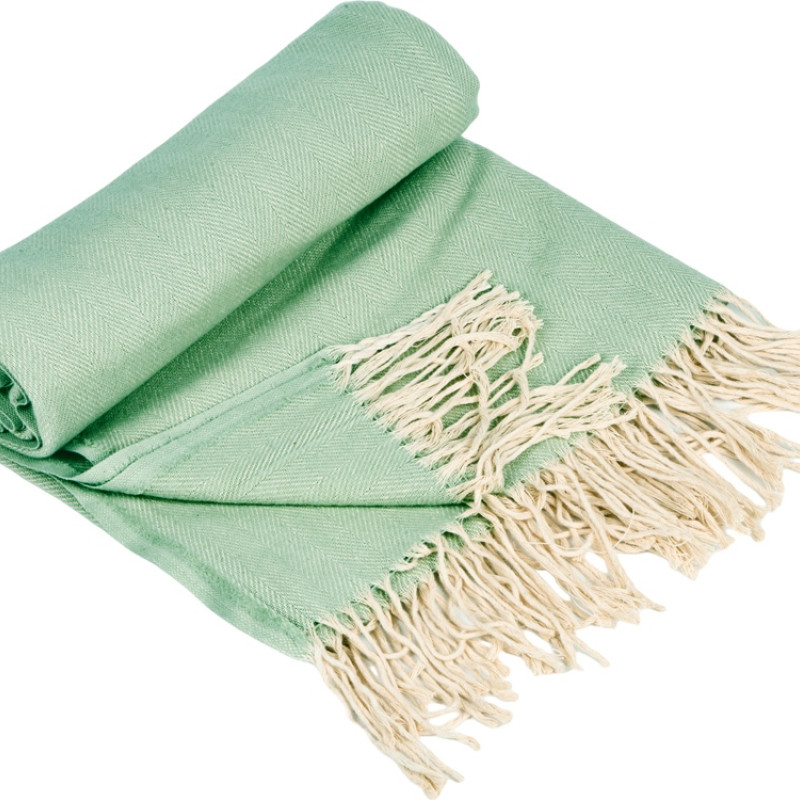 Плед "Ёлочка" 150х180 см. ПРЕМИУМ (зеленый однотонное)