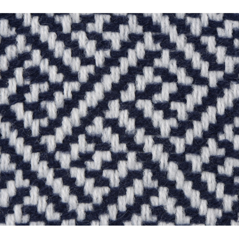 Плед акриловый Tassel с белой бахромой, темно-синий