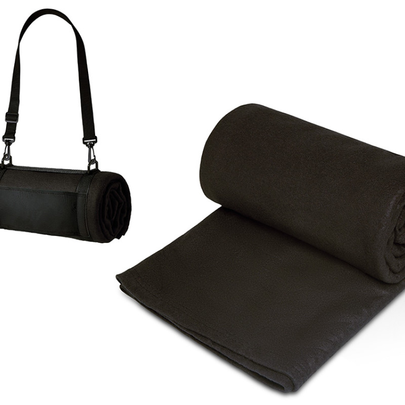 Плед «Нежность» с плечевым ремнем, черный