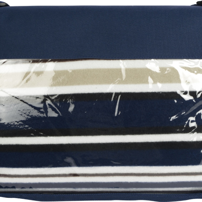 Плед в полоску в сумке Junket, синий