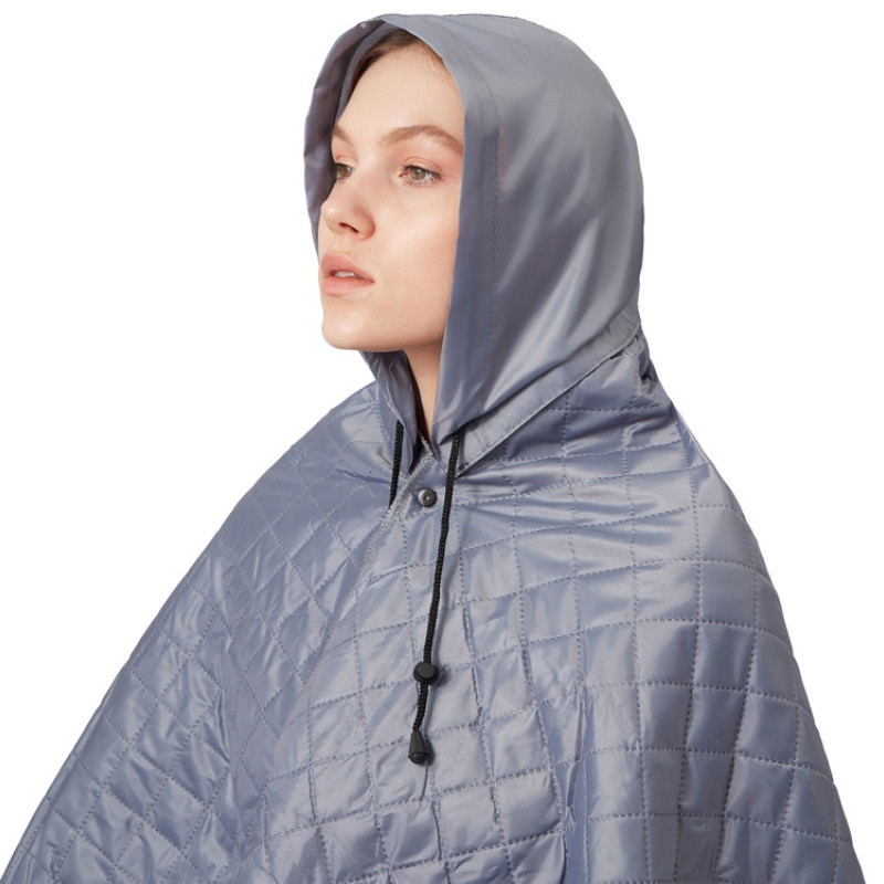 Пончо Cappy с капюшоном на липучке в мешке, серый