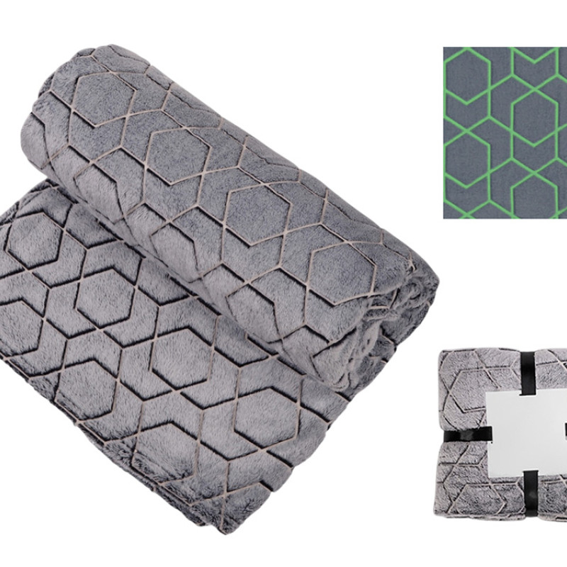 Светящийся в темноте плед Lattice черный