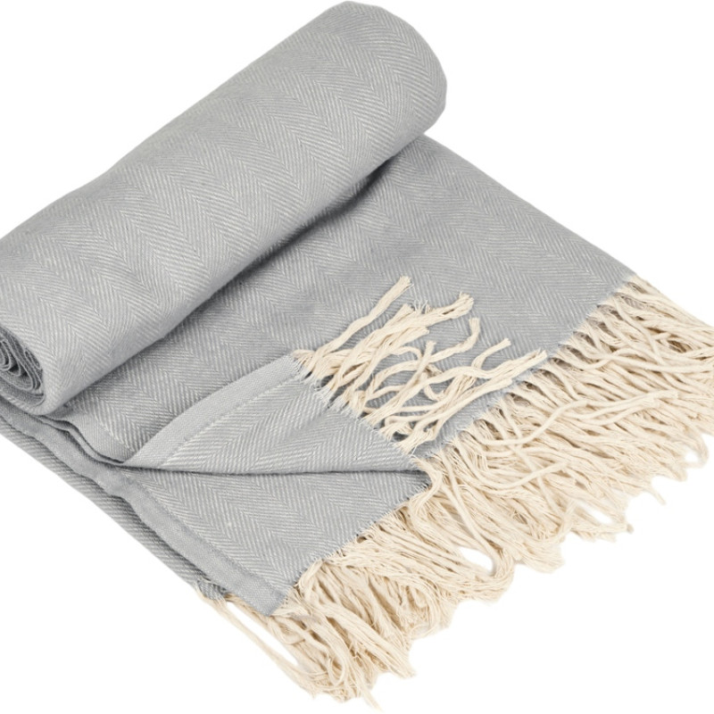 Плед "Ёлочка" 150х180 см. ПРЕМИУМ (серый однотонное)