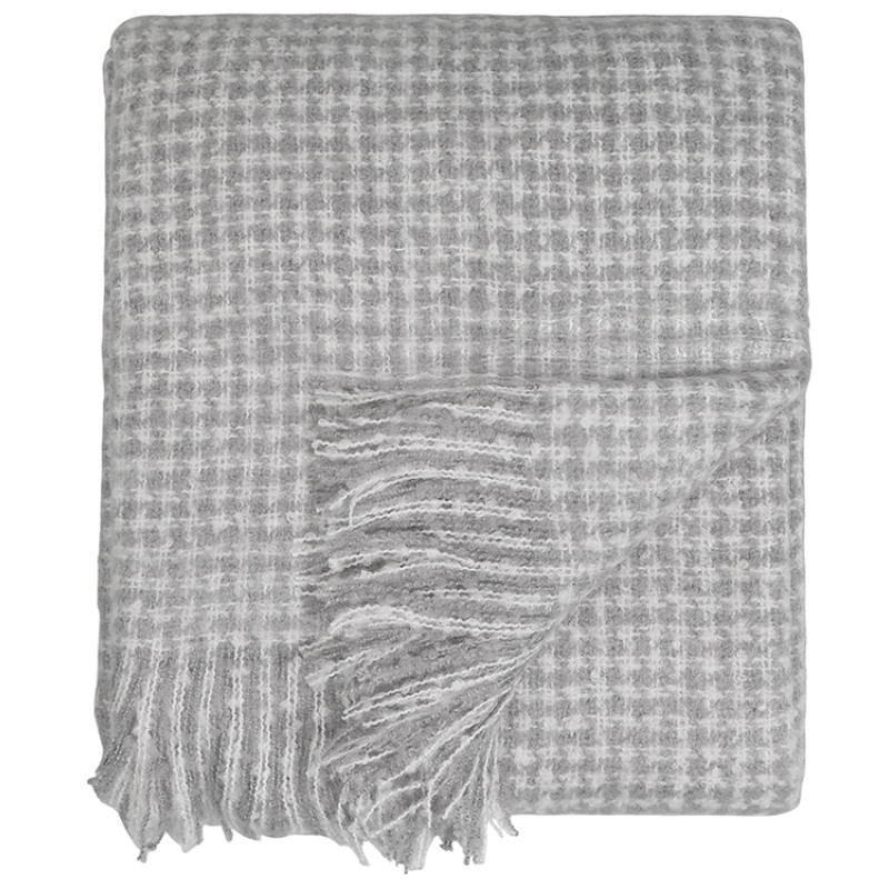 Акриловый плед Harp 130x180 см, белый/холодный серый