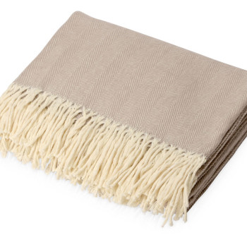 Плед "Ёлочка" 150х180 см. ПРЕМИУМ (бежевый однотонное) (Р)