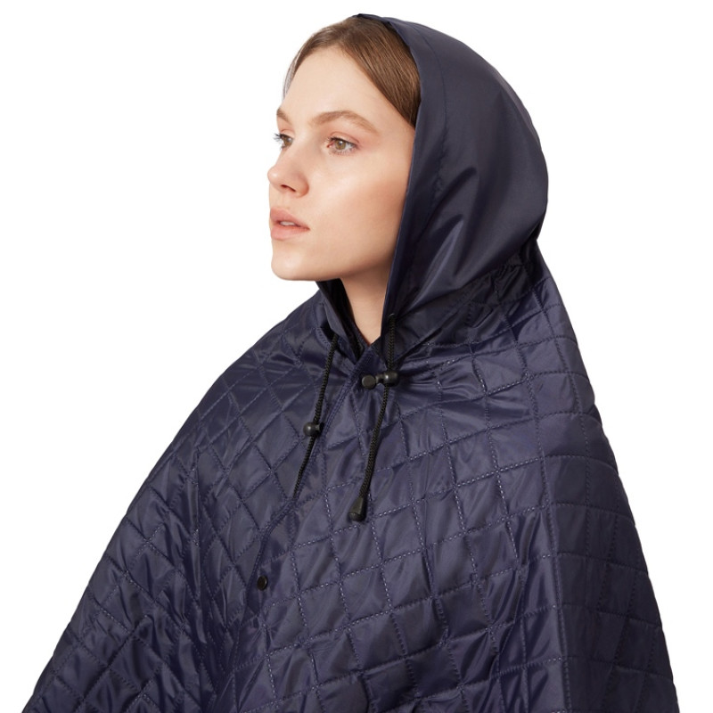 Пончо Cappy с капюшоном на липучке в мешке, темно-синий