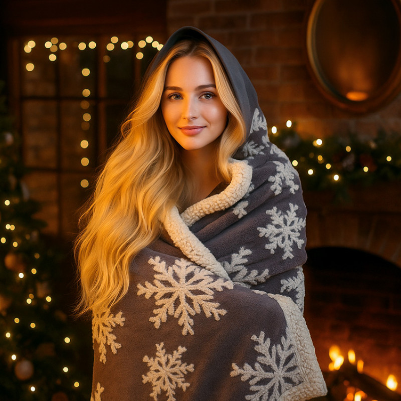 Плед Snowflake новогодний
