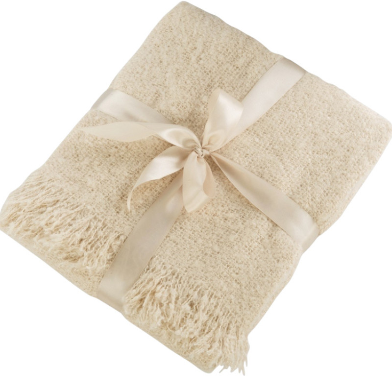 Плед акриловый Mohair, бежевый