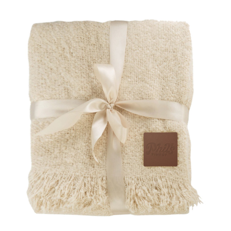 Плед акриловый Mohair, бежевый