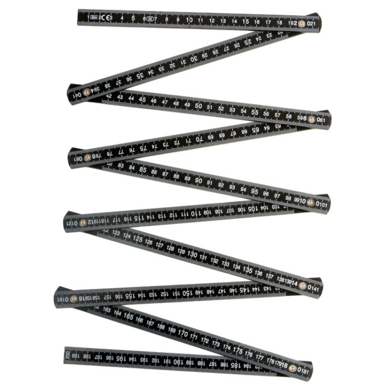 Складная линейка длиной 2 м "Plank", черный