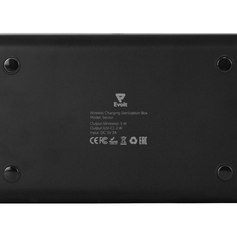УФ-стерилизатор c функцией беспроводной зарядки "Sector", Evolt, черный