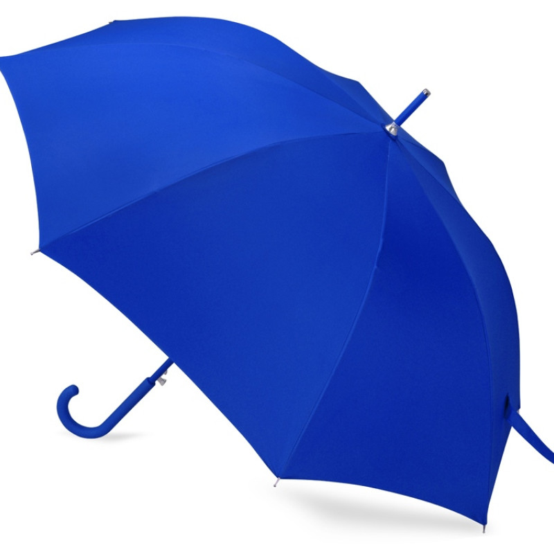 Зонт-трость "Silver Color" полуавтомат, синий/серебристый