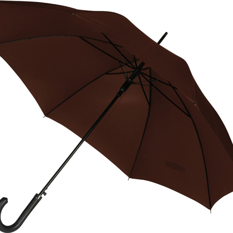 Зонт-трость полуавтоматический, коричневый Зонт-трость полуавтоматический, коричневый