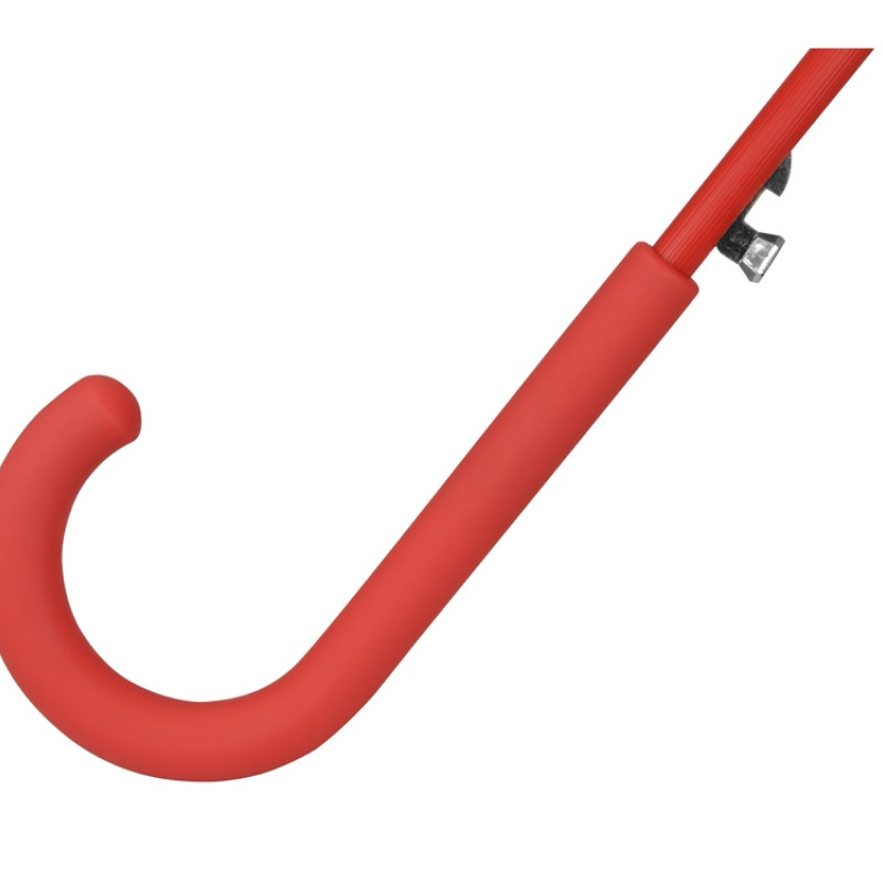 Зонт-трость "Silver Color" полуавтомат, красный/серебристый