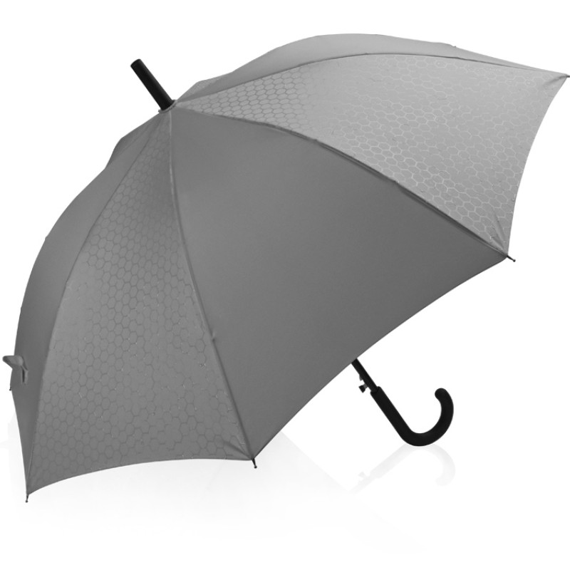 Зонт-трость полуавтомат Wetty с проявляющимся рисунком, серый