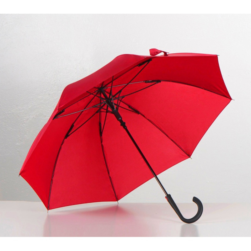 Зонт-трость Bergen, полуавтомат, красный