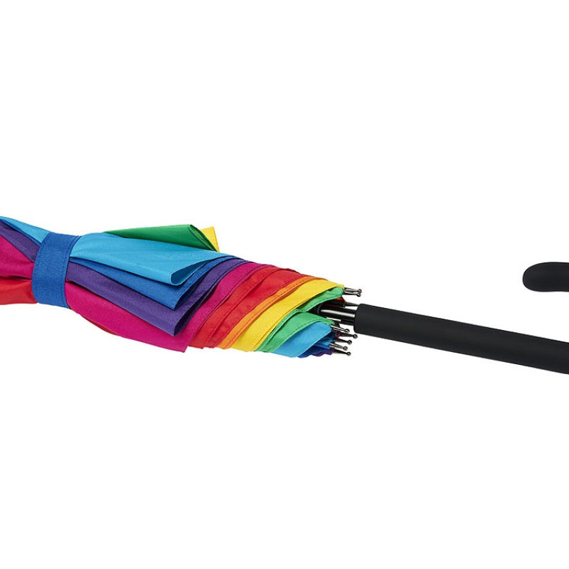 23-дюймовый ветрозащитный полуавтоматический зонт Sarah, радужный 23-дюймовый ветрозащитный полуавтоматический зонт Sarah, радужный