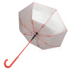 Зонт-трость "Silver Color" полуавтомат, красный/серебристый