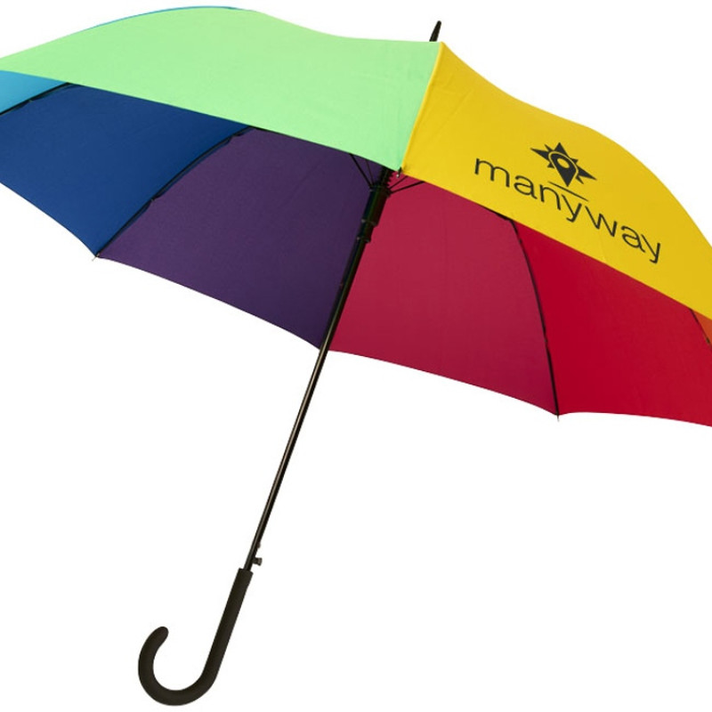 23-дюймовый ветрозащитный полуавтоматический зонт Sarah, радужный 23-дюймовый ветрозащитный полуавтоматический зонт Sarah, радужный