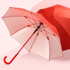 Зонт-трость "Silver Color" полуавтомат, красный/серебристый