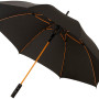 Зонт-трость "Spark" полуавтомат 23", черный/оранжевый (Р)