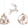 Елочные игрушки ( Снегирь+ Олень+ Ель) Розовый кварц