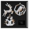 Елочные игрушки ( Снегирь+ Олень+ Ель) Розовый кварц