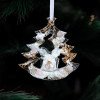 Елочные игрушки ( Снегирь+ Олень+ Ель) Розовый кварц