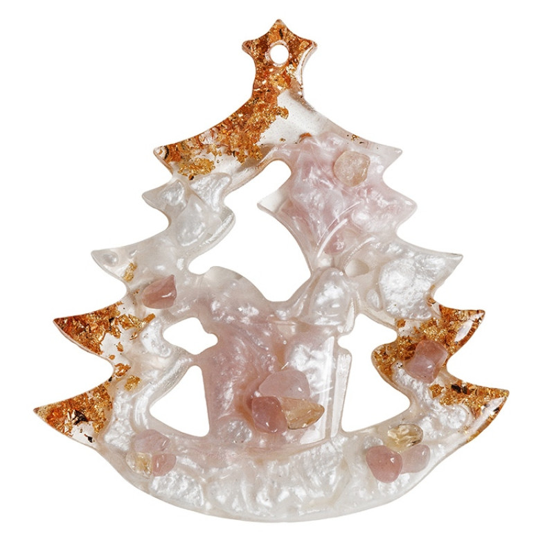 Елочные игрушки ( Снегирь+ Олень+ Ель) Розовый кварц Елочные игрушки ( Снегирь+ Олень+ Ель) Розовый кварц