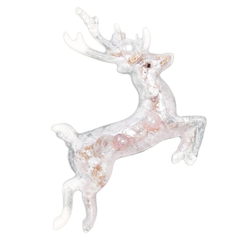 Елочные игрушки ( Снегирь+ Олень+ Ель) Розовый кварц Елочные игрушки ( Снегирь+ Олень+ Ель) Розовый кварц