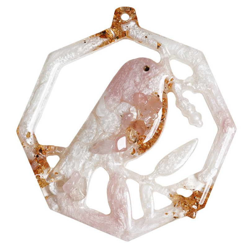 Елочные игрушки ( Снегирь+ Олень+ Ель) Розовый кварц Елочные игрушки ( Снегирь+ Олень+ Ель) Розовый кварц