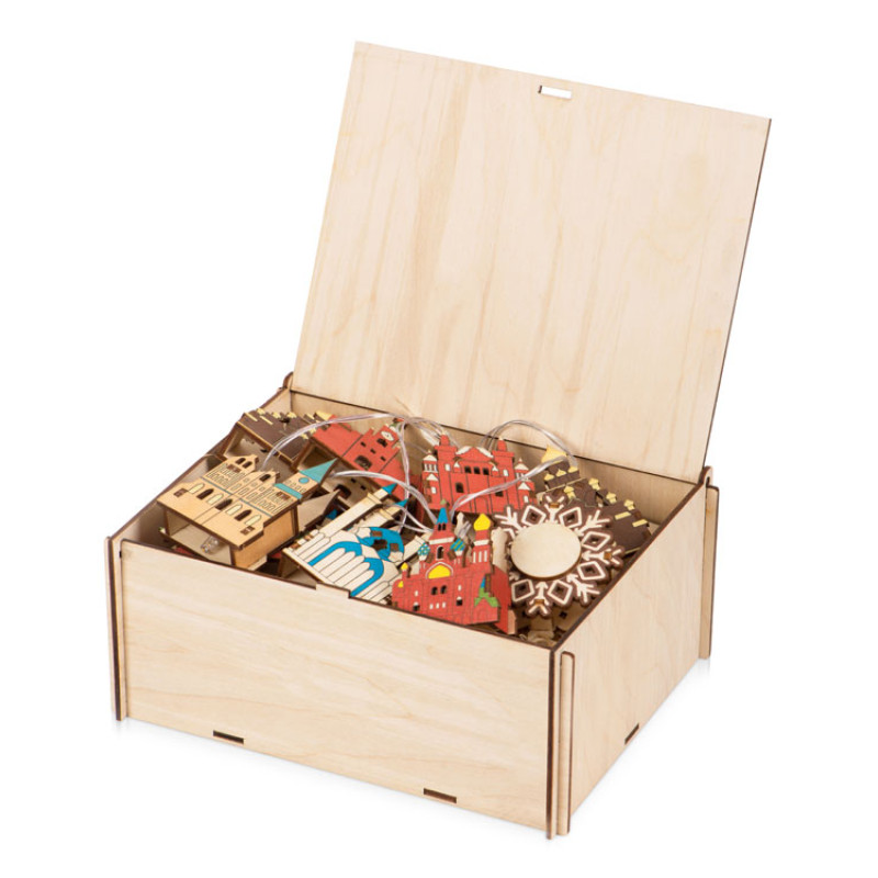 Ёлочная гирлянда с лампами в подарочной коробке «Достопримечательности России»