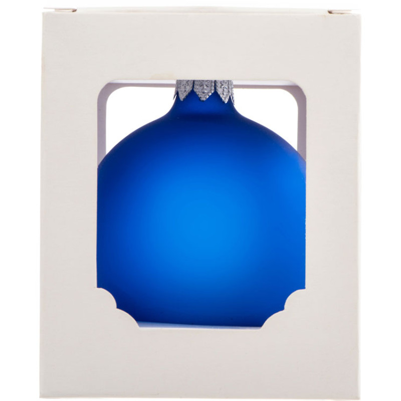 Стеклянный шар синий матовый, заготовка шара 6 см, цвет 62, матовый