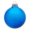 Стеклянный елочный шар "Christmas bauble", синий прозрачный, с серебристым колпачком в черной коробке