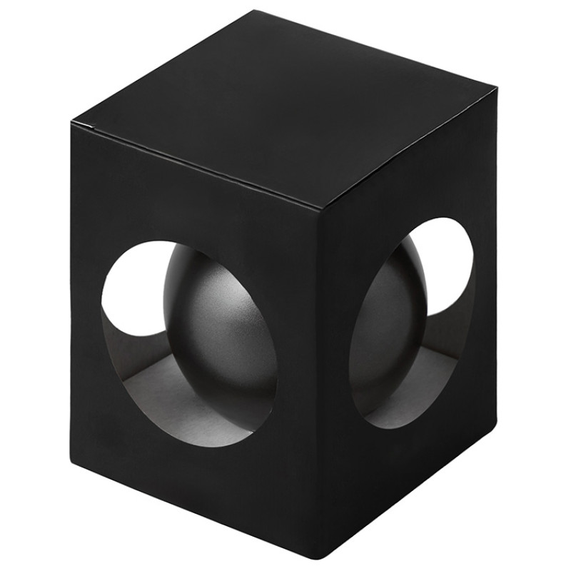 Стеклянный елочный шар "Christmas bauble", черный металлик, с серебристым колпачком в черной коробке