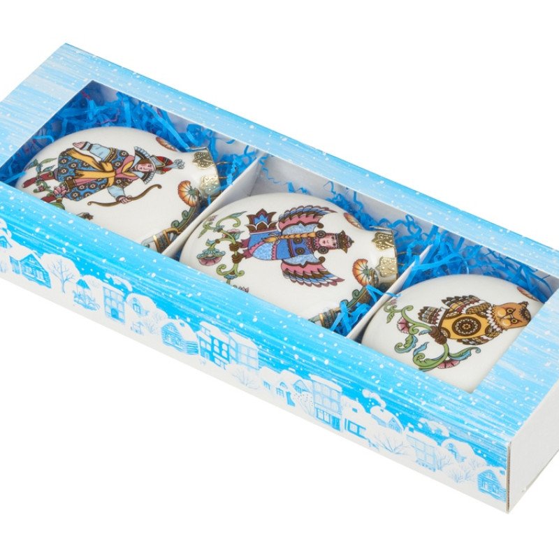 Набор новогодних игрушек, 3 шт Набор новогодних игрушек, 3 шт