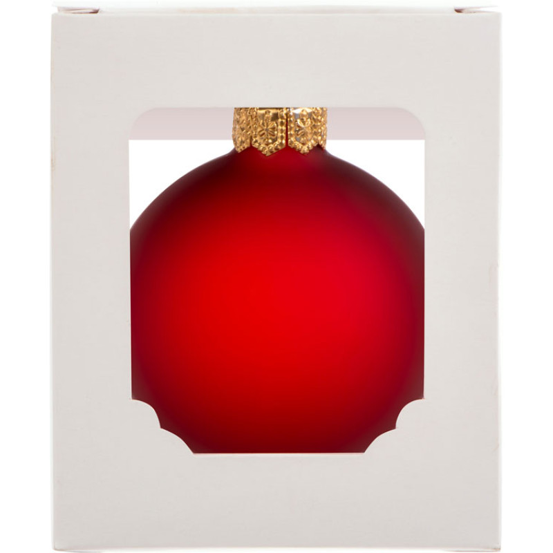 Стеклянный шар красный матовый, заготовка шара 6 см, цвет 12, матовый