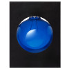 Стеклянный елочный шар "Christmas bauble", синий прозрачный, с серебристым колпачком в черной коробке
