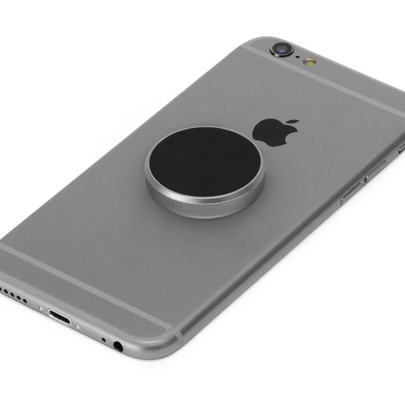 Магнитный держатель для телефона "Magpin mini", черный/стальной