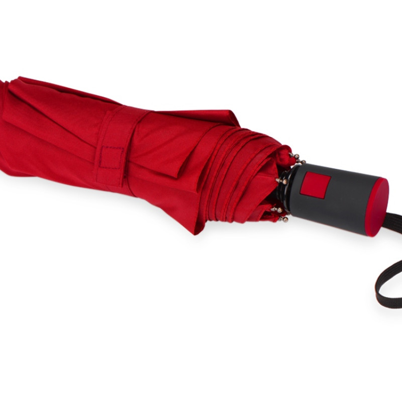 Зонт складной "Irvine", полуавтоматический, 3 сложения, с чехлом, красный