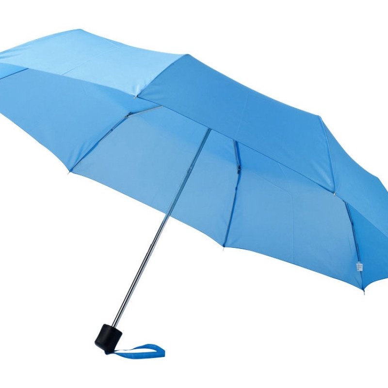 Зонт Ида трехсекционный 21,5", голубой