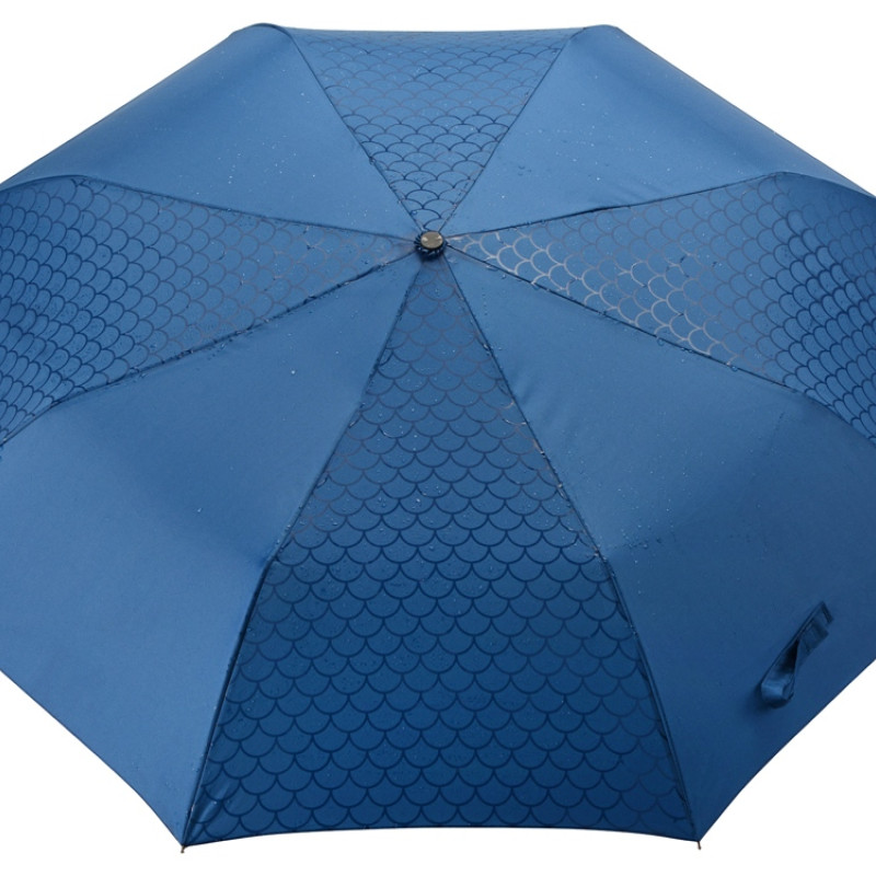 Зонт-полуавтомат складной Marvy с проявляющимся рисунком, синий