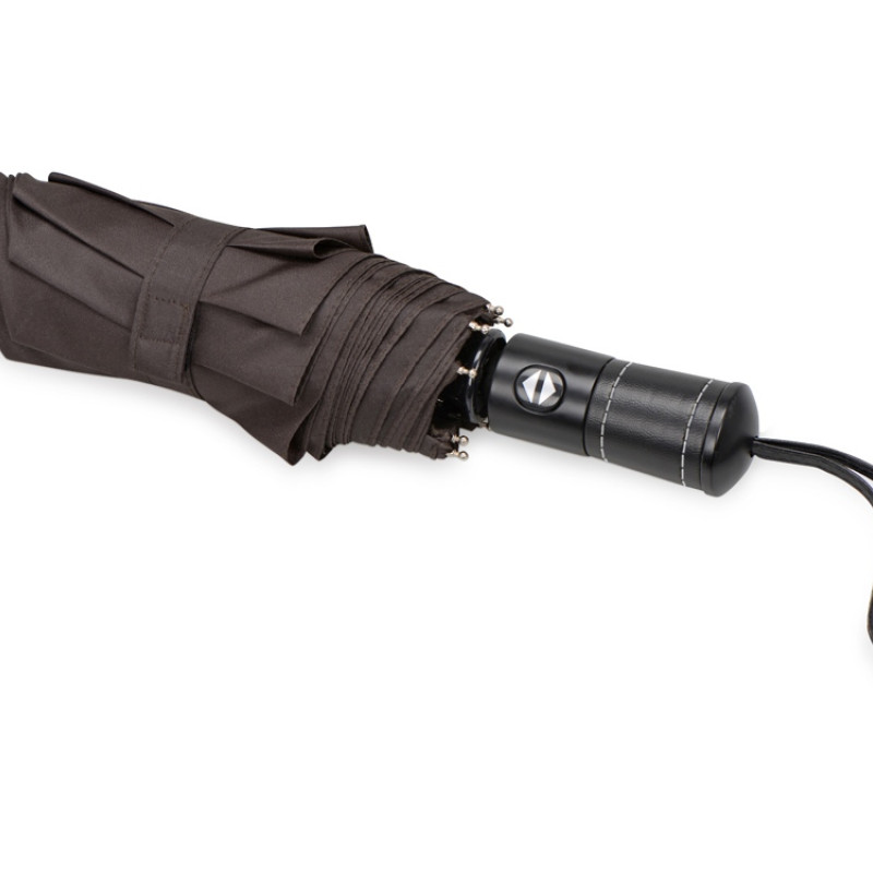 Зонт складной "Ontario", автоматический, 3 сложения, с чехлом, коричневый