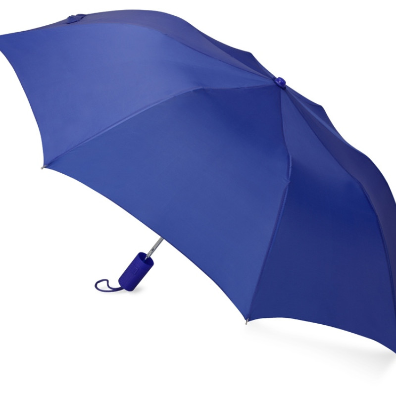 Зонт складной "Tulsa", полуавтоматический, 2 сложения, с чехлом, синий