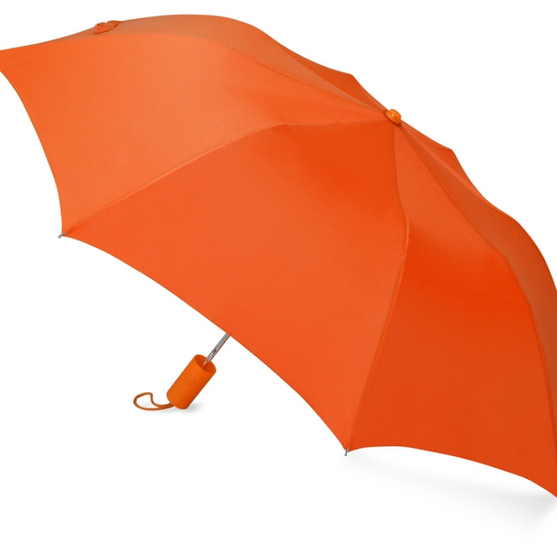 Зонт складной "Tulsa", полуавтоматический, 2 сложения, с чехлом, оранжевый